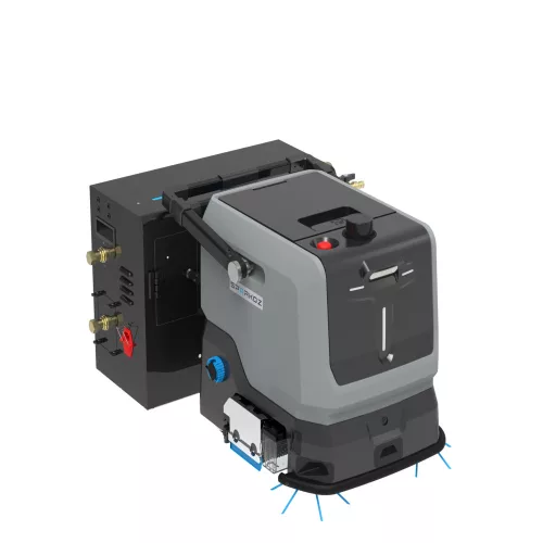 SPARKOZ TN10PRO - Small Autonomous Industrial Cleaning Robot with Dual Cylindrical Brush and Fully Automatic Charging and Draining Station